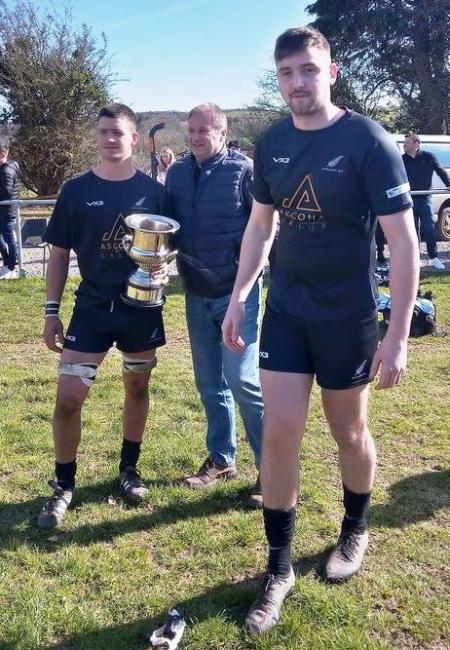 Phil Sutton presents the Sutton Cup to Owain Evans and George Williams